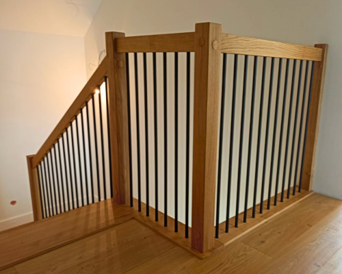 balustrada metal-drewno